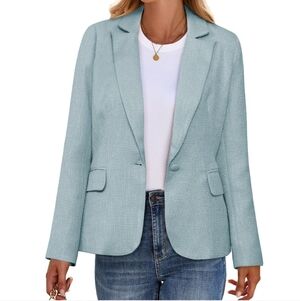NWT Luvamia Tweed Blazer In Baby Blue Size Women's XL